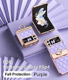 abordables -teléfono Funda Para Samsung galaxia Z Flip 7 Z Flip 6 Z Flip 5 Z Flip 4 Z Flip 3 Funda Trasera Costoso Diamantes Sintéticos Cromado Diamante de cristal ordenador personal Cuero de PU
