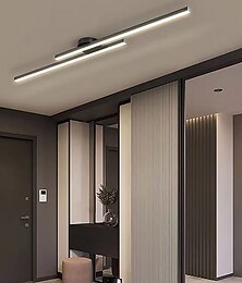 preiswerte -Minimalistische Deckenleuchte, lange Streifen, halbbündige Deckenleuchte, moderne Kronleuchter, lineare, deckennahe Leuchten für Wohnzimmer, Schlafzimmer, Flur, Küche, nur dimmbar mit Fernbedienung