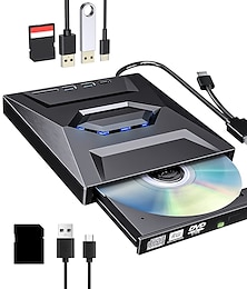 preiswerte -7 in 1 tragbares USB 3.0 ultradünnes externes DVD-Recorder-Laufwerk, Lesegerät, optisches Laufwerk für Laptop-Desktop-Zubehör