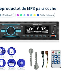 cheap -1Din Car Radio Receiver Bluetooth MP3 Player Auto Audio Stereo FM USB SD AUX-in IR Remote Charging 7-Color Backlight 12V
