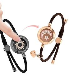 abordables -Bracelets lumineux et vibrants tactiles longue distance pour couples, cadeaux de relation longue distance, bracelet intelligent d'amour soleil et lune