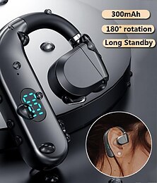 billiga -1st lång standby Bluetooth trådlös hörsnäcka led power display bluetooth hörlurar brusreducerande trådlöst headset öronkrok sport hörlursknappkontroll