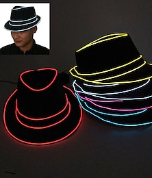 abordables -Sombrero luminoso para caballero, sombrero de rendimiento, sombrero de copa con brillo led, regalo de fiesta, cumpleaños, boda, disfraz, suministros de navidad y halloween
