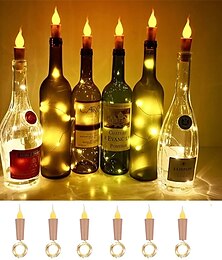 economico -2m 20led candela bottiglia di vino luce della stringa bottiglia di vino fiamma lampada in sughero fai da te festa di nozze ghirlanda di san valentino
