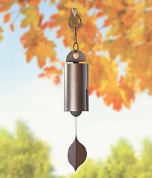 abordables -la campana de serenidad de resonancia profunda, campanilla heroica, decoración de jardín con carillón de viento al aire libre, carillón de viento con hojas de metal retro