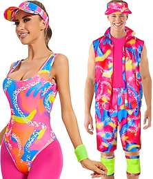 cheap -Movie Rollerblade Outfits Doll Y2K Cowgirl Suits Jumpsuit Dress Hot Pink Men's Women's Couple's Cosplay Costume Mardi Gras Halloween Carnival Masquerade