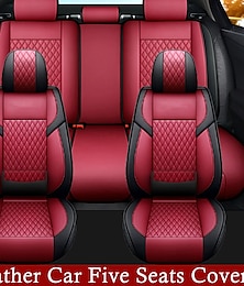 olcso -autóülés huzat univerzális autó üléshuzat pu bőr autó öt ülés huzat párna légáteresztő üléspárna párna autós kiegészítők a legtöbb modellhez