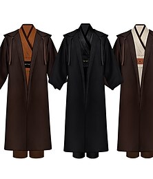 Χαμηλού Κόστους -Obi-Wan Kenobi Anakin Skywalker Ιππότης Τζεντάι Στολές Ηρώων Σύνολα Ανδρικά Γυναικεία Αγορίστικα Στολές Ηρώων Ταινιών Στολές Ηρώων Απόκριες Μαύρο Καφέ Μπεζ Απόκριες Μασκάρεμα Επίστρωση Παντελόνια Ζώνη