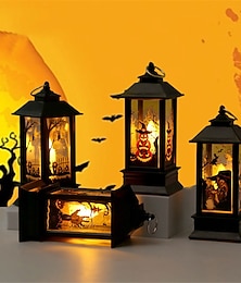 olcso -halloween töklámpás és szellemfesztivál hordozható széllámpa szimuláció és kreativitás gyertyatartó led lámpa dekoráció elektronikus gyertya lámpa kellék
