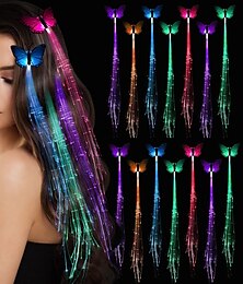 cheap -5PCS New Fashion Colorful Butterfly Light Braids LED Wigs Glowing Flash LED Hair Braid Clip Haripin Decoration Ligth Up Christmas hair accessories