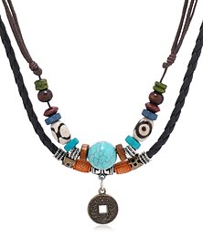 economico -1 pc Collana a strati For Per uomo Per donna Strada Regalo Giornaliero Lega Intrecciato Fortunato