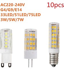 billige -10 stk lyseste g9 g4 e14 led lampe ac220v 3w 5w 7w keramisk smd2835 led pære varm kjølig hvit spotlight bytt halogenlys