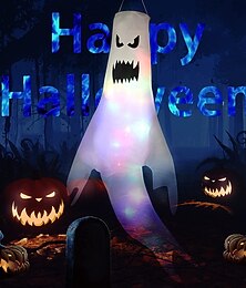 preiswerte -Halloween-Dekoration, beleuchtete Geister-Hängelichter, LED-Glüh-Geister-Nachtlicht für Festival-Bar, Spukhaus, Garten, Outdoor, Indoor, gruselige Atmosphäre, Layout-Requisiten
