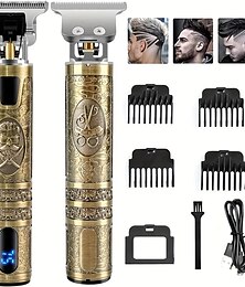 halpa -usb-ladattavat hiustenleikkurit ja partaleikkuri miehille - tarkka t-teräleikkuri lcd-näytöllä - hoitosarja miehille