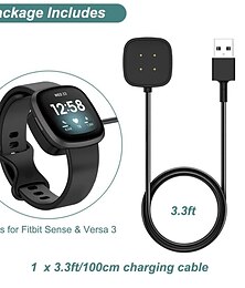 economico -caricabatterie per fitbit sense/sense 2/versa 3/versa 4, cavo di ricarica di ricambio cavo supporto magnetico per smartwatch fitbit sense 1/2, versa 3/4