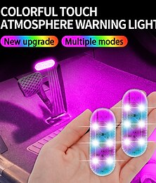 abordables -Capteur tactile de voiture usb led lumières intérieures lampe à LED multicolore voiture plafonnier lampes de lecture éclairage intérieur de toit de voiture