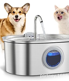 abordables -Distributeur d'eau pour animaux de compagnie distributeur d'eau pour animaux de compagnie en acier inoxydable 3.2l distributeur d'eau pour chat et chien distributeur d'eau pour chat