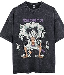 abordables -One Piece Monkey D Luffy Nico Robin Roronoa Zoro Traje de cosplay T-Shirt Camiseta extragrande lavada con ácido Estampado Gráfico Para Hombre Mujer Chico Niños Adulto Estampado en caliente Casual