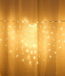 billige -påfugl led nett lys utendørs mesh lys 3m 424led vindu gardin streng lys for bakteppe vegg jul fe ferie lys eu us au uk plugg