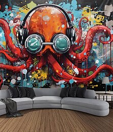 voordelige -graffiti monster octopus hangend tapijt kunst aan de muur groot tapijt muurschildering decor foto achtergrond deken gordijn thuis slaapkamer woonkamer decoratie