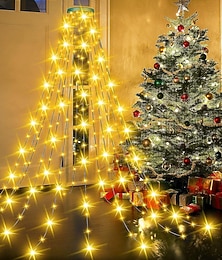 economico -luci della stringa led albero di natale con anello 400led luci dell'albero di natale con 16 fili 2m luci della stringa dell'albero di natale luci di natale luci della stringa per albero da 150 cm-240