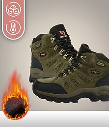 cheap -Men's Mountaineer Shoes Hiking Boots Windproof Shock Absorption Breathable Comfortable Hiking Climbing Round Toe EVA Rubber Cowhide Summer Fall Army Green Coffee Grey