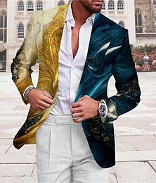 abordables -Hombre Gradual Manga Larga Cuello Vuelto Moda Ropa de calle Negocios Trabajo Usar para trabajar Noche Botones Estampado