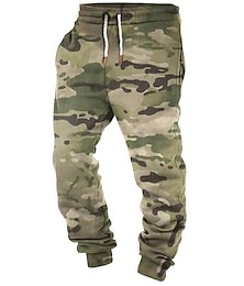 cheap -Camouflage Camo / Camouflage Casual Men's 3D Print Sweatpants Joggers Pants Trousers Outdoor Street Casual Daily Polyester Green Khaki Gray S M L Mid Waist Elasticity Pants