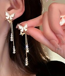 abordables -Femme Boucles d'oreille Clou Boucle d'Oreille Pendantes Boucle d'Oreille Créoles Rétro Papillon Rétro Vintage mode simple Luxe Doux Des boucles d'oreilles Bijoux Dorée Pour Soirée Plein Air du