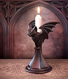 cheap -Halloween Gothic Candle Holder Ornament, Resin Home Decoration Ornament, Ancient Style Crafts Gift, For Happy Fall Autumn Thanksgiving Halloween Harvest Festival, Home Decor, Aesthetic Room Decor