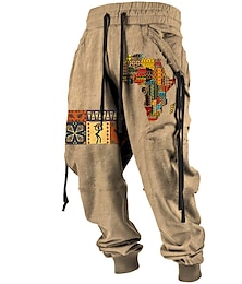 economico -Tribale Stampa Bandana Vintage Per uomo Stampa 3D Pantaloni della tuta Pantaloni Esterno Strada Casual / quotidiano Poliestere Nero Rosso Blu S M L Vita normale Elasticità Pantaloni
