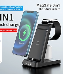 economico -Caricabatterie wireless 15 W Potenza di uscita 1 Porta Stazione di ricarica wireless Certificato CE Ricarica wireless veloce Magnetico 3 in 1 Per Cellulare Smart watch AirPods 2 / AirPods Pro
