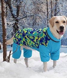 זול -מעיל כלב מעיל כלבים בגדי כותנה גדולים ובינוניים אלסקה סמו זהב בגדי סתיו וחורף לחיות מחמד קטיפה מעובה ארבע רגליים מעיל חם