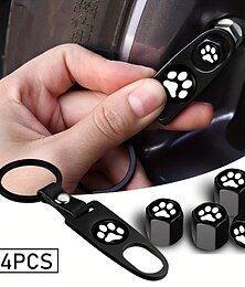 economico -4 tappi per valvola dell'aria per pneumatici con zampa di cane, misura universale per auto, camion, suv, bici & motociclette