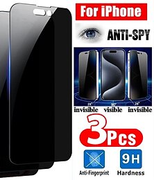 voordelige -3 stuks Scherm Beschermer Voor Apple iPhone 16 iPhone 15 Pro Max 14 Plus 13 12 11 Pro Max Gehard Glas Privacy anti-inkijk 9H-hardheid Anti-bellen Anti-vingerafdrukken 3D Touch-compatibel