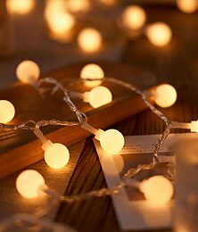ieftine -șir de lumini cu led 3m-20led 6m-40led 10m-80led lumini cu bile cu bec usb șir de lumină rezistent la apă nuntă în aer liber vacanță de Crăciun