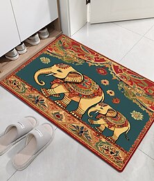 お買い得  -エスニック象ドアマットフロアマット洗える敷物キッチンマット滑り止め耐油エリアラグ屋内屋外マット寝室の装飾バスルームマット玄関敷物