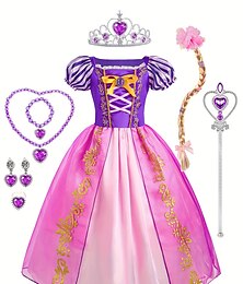 Χαμηλού Κόστους -Ραπουνζέλ Παραμυθιού Πριγκίπισσα Φόρεμα κορίτσι λουλουδιών Στολή θεματικού πάρτι Φορέματα από Τούλι Κοριτσίστικα Στολές Ηρώων Ταινιών Στολές Ηρώων Απόκριες Βυσσινί Απόκριες Μασκάρεμα