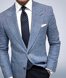 economico -Per uomo Laurea Blazer Affari Cocktail party Ricevimento di matrimonio Moda Casual Primavera & Autunno Poliestere Semplice Bottoni Casual / Quotidiano Monopetto Giacca Grigio scuro Blu Grigio