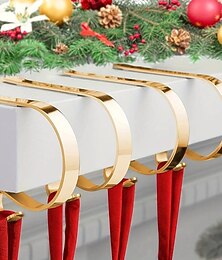 halpa -1kpl metallinen joulusukkapidike koukut takkaripustin, joulusukkaripustin, takkatelineen ripustin, metallinen ripustuskoukku, joulujuhlakoristelutarvikkeet