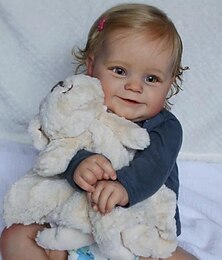 preiswerte -50 cm ca. 24 Zoll Puppe Wiedergeborene Babypuppe lebensecht Niedlich Ungiftig Kreativ Stoff mit Kleidung und Accessoires für Geburtstags- und Festgeschenke für Mädchen