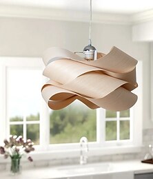 economico -lampadari 45/60 cm legno design unico fiore illuminazione a sospensione e27 plafoniera per sala da pranzo cucina soggiorno camera da letto 110-240 v