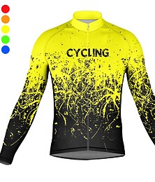 voordelige -Voor heren Wielrenshirt Grafisch Letter en nummer Lange mouw Fietsen Kleding Bovenlichaam met 3 achterzakken Bergracen Wegwielrennen Sneldrogend Reflecterende strips Achterzak Vochtregelerend Sport