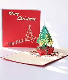 preiswerte -3D-Weihnachtskarte, kreatives Weihnachtsgeschenk, Weihnachtsbaumkarte, Studenten-Weihnachtsaktivitätsgeschenk