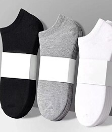 cheap -Unisex 5 PCS No Show & Liner Socks Black White Color Solid / Plain Color Casual Daily Minimalist Thin Fall Autumn / Fall Spring & Summer Casual