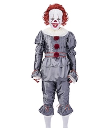 levne -To Burleskní klaun Pennywise Karnevalový kostým Cosplay kostým Kostým na Večírek Dospělé Pánské Dámské Úbory Strašidelný kostým Výkon Párty předvečer Všech svatých Karneval Plesová maškaráda