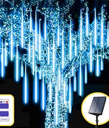 cheap -Solar Meteor Shower Rain Lights 30cm/50cm/80cm 8 Tubes Falling Raindrop Fairy String Light Waterproof Plug in Icicle Lights Outdoor for Halloween Christmas Party Patio Decor