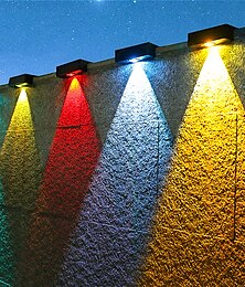 economico -Lampada da parete solare RGB/illuminazione calda esterna impermeabile ad alta luminosità lampada da parete solare giardino cortile balcone recinzione garage portico decorazione della parete 1/2/4