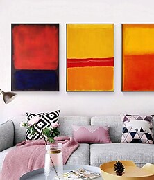 cheap -1 piece Marks Rothko Canvas Wall Art Handpainted Artwork Painting Picture for Office Bedroom Home Modern Decoration Rolled Canvas (No Frame)