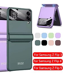 Недорогие -телефон Кейс для Назначение SSamsung Galaxy Z Flip 5 Z Flip 4 Z Flip 3 Z Flip 2 Z Flip Кейс на заднюю панель Портативные Магнитный Полная защита тела Однотонный ТПУ